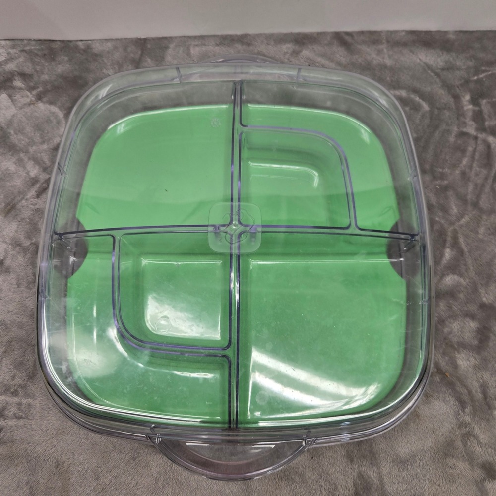 Pampered Chef Cool & Serve Square Tray Green Deviled Egg Appetizer Server 2792